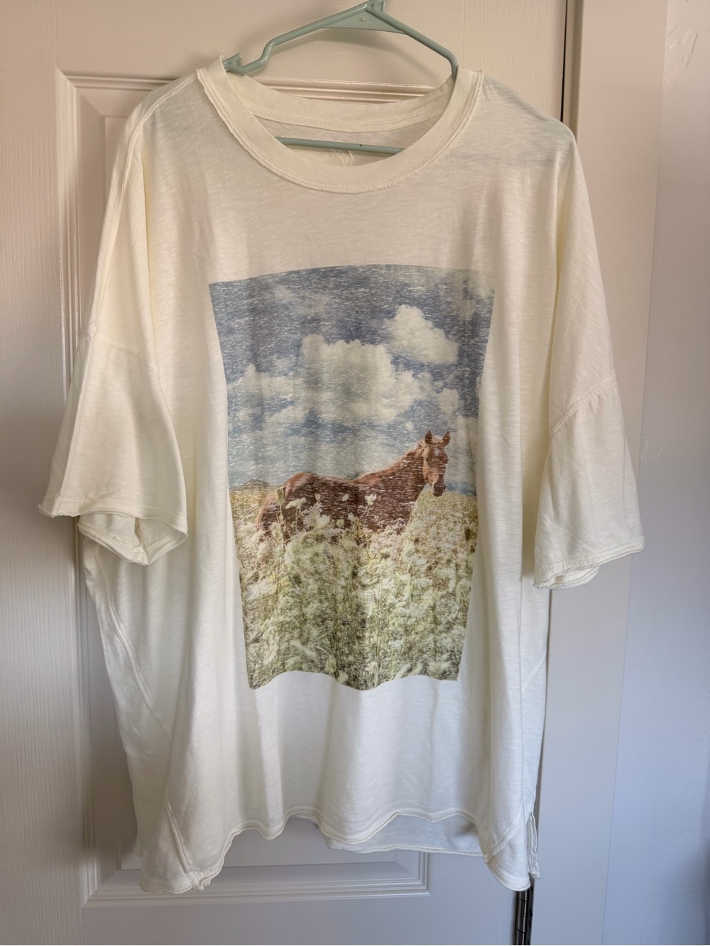 aerie Cream Crewneck Tee